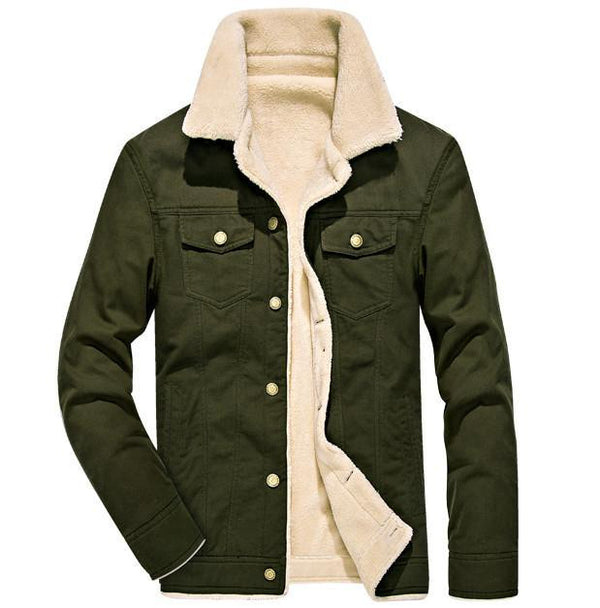 The Stonybrook Fleece-Lined Borg Collar Jacket Forest Green