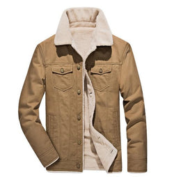 The Stonybrook Fleece-Lined Borg Collar Jacket Khaki